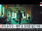 BTS 슈가 'D-데이', 日 오리콘 일간 차트 정상