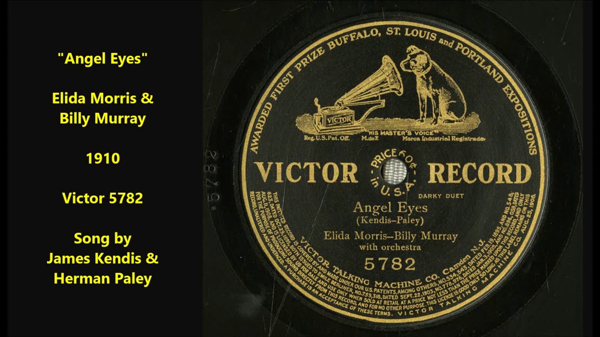 ⁣Angel Eyes - Elida Morris & Billy Murray (1910)