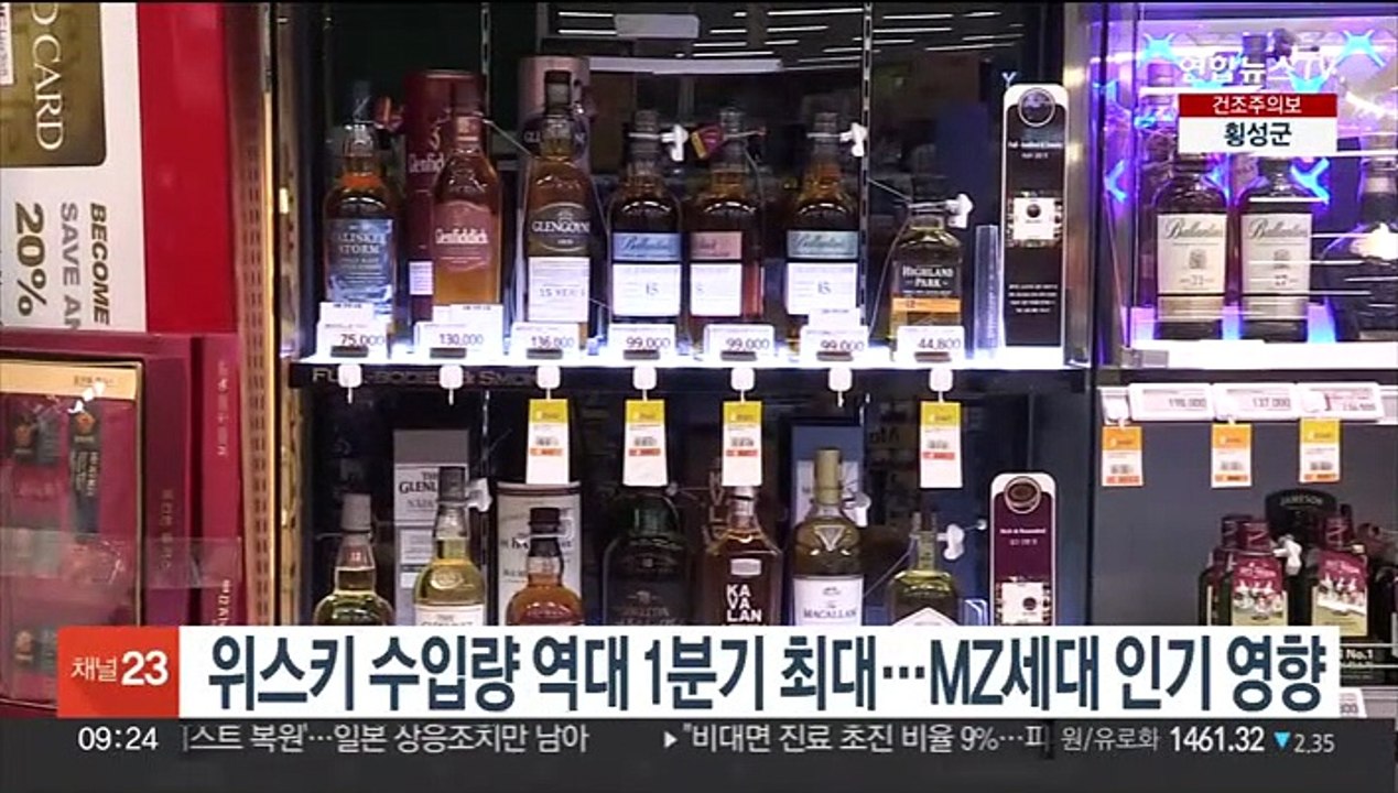 위스키 수입량 역대 1분기 최대…MZ세대 인기 영향