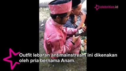 Unik, Outfit Lebaran Antimainstream Terbuat dari Gorden