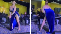 Bayramda sahneye çıkan Pınar Eliçe, kalça dansı yaptı