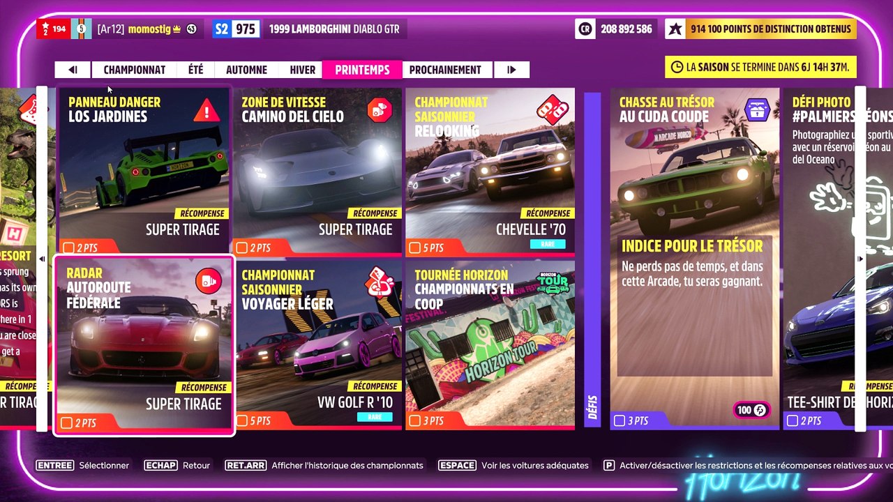 Forza Horizon 5 panneau danger los jardines
