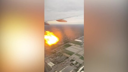 Passenger records flames raging from American Airlines engine mid-flight