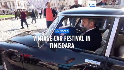 Vintage car enthusiasts show off their retro rides in Romania