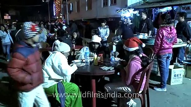 Visitors enjoying food at Food Bazaar of Nagaland