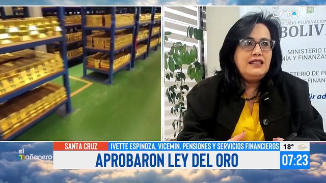 Con la Ley del Oro no se está vendiendo las riquezas, se está queriendo reforzar las reservas internacionales , aclara la Viceministra de Pensiones y Servicios Financieros, Ivette Espinoza Vásquez