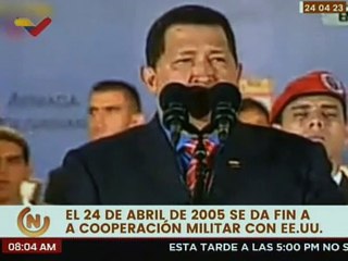 El 24 de abril de 2005 Venezuela pone fin a toda operación de intercambio militar con EE.UU.