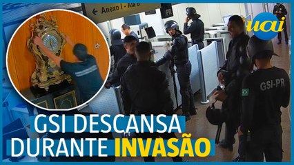 Tropa do GSI descansa e ri durante invasão ao Planalto