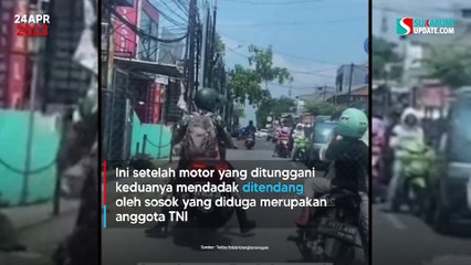 Waduh, Diduga Oknum TNI Tendang Motor Ibu-Anak yang Boncengan, Warganet: Gak Punya Adab!