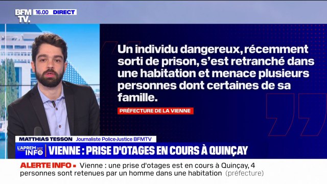 Le preneur d'otages à Quinçay est un individu dangereux, récemment sorti de prison , selon la préfecture de la Vienne