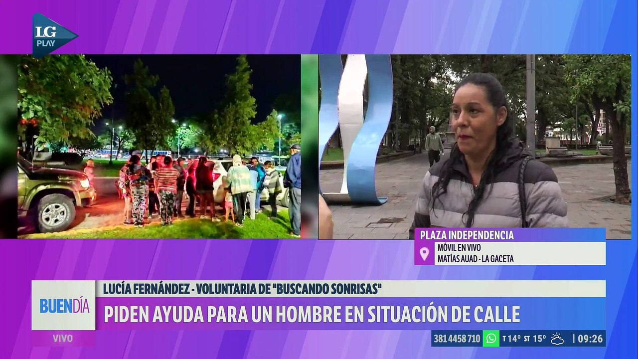 Piden colaboración para ayudar a un adulto mayor que duerme en la plaza Independencia