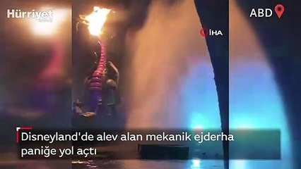 Disneyland'de alev alan mekanik ejderha paniğe yol açtı