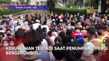 Lautan Manusia di Stasiun Bogor, Penumpang Membeludak di Hari Ketiga Lebaran