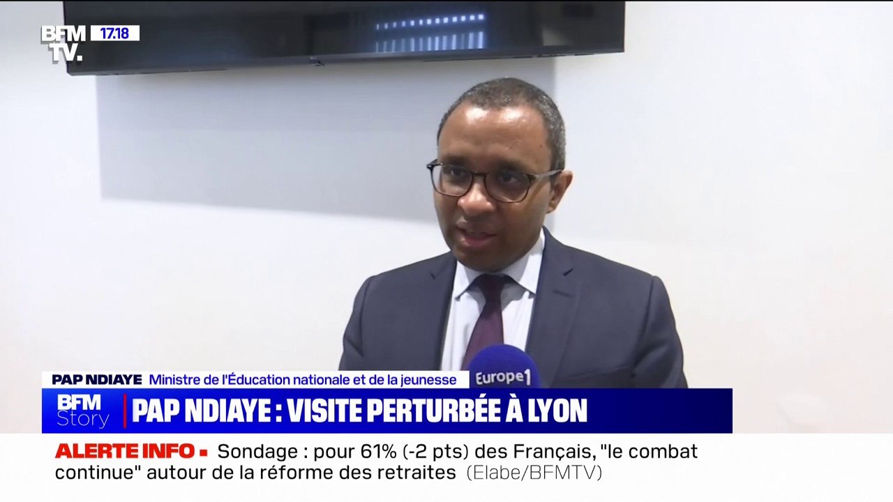 Visite de Pap Ndiaye perturbée à Lyon: Le fait "d'un certain nombre de fauteurs de troubles" pour le ministre de l'Éducation