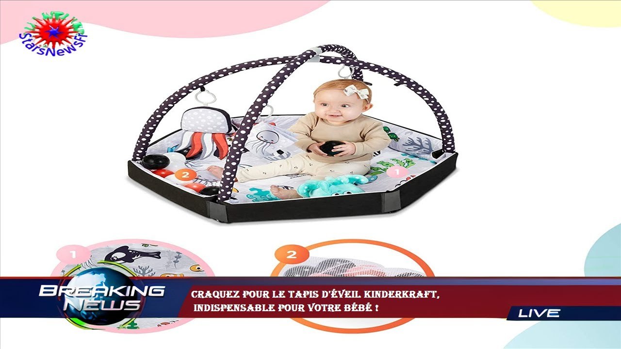Craquez pour le tapis d'éveil Kinderkraft,  indispensable pour votre bébé !