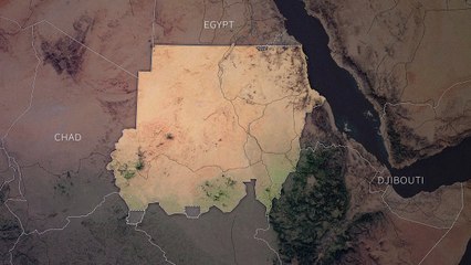 Animated map of Sudan after rescue operations to extract foreigners