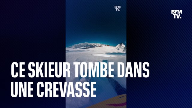 Ce skieur tombe dans une crevasse en faisant du hors-piste