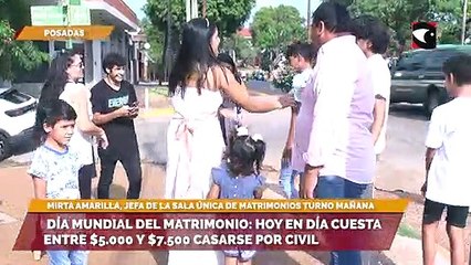 Día mundial del matrimonio hoy en día cuesta entre $5.000 y $7.500 casarse por civil