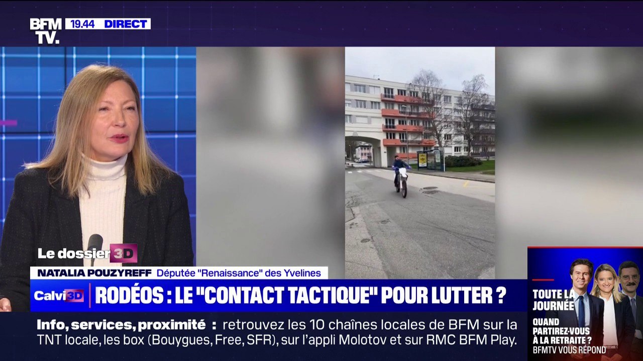 Contact tactique contre les rodéos: "Ce n'est pas dans l'intérêt de qui que ce soit d'avoir des blessés suite à un tamponnage" estime Natalia Pouzyreff (Renaissance)