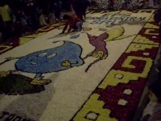 dessin de fleurs a tarma pour la semaine sainte