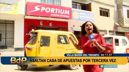 Delincuencia imparable en VMT: por tercera vez, asaltan en manada casa de apuestas
