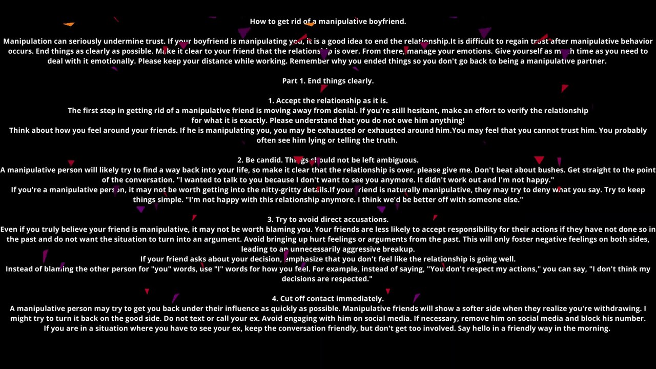 How to get rid of a manipulative boyfriend.