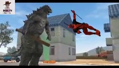 Godzilla fight super Heros