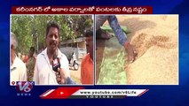 Karimnagar Farmers Suffer With Crop Loss Due to Unseasonal Rains | V6 News