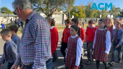 Marchers gathered on Kootingal oval for the town's 2023 Anzac Day ceremony - Northern Daily Leader - 25/04/2023