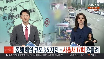 동해 해역 규모 3.5 지진…사흘새 17회 흔들려