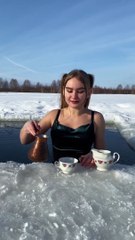 ice queen making coffee in ice winter season☕️☕️☕️