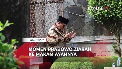 Momen Prabowo Dibonceng Petugas, Ziarah ke Makam Ayahnya Soemitro Djojohadikusumo
