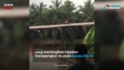 Ngeri! Jembatan Disapu Angin Kencang, Pemotor Jatuh ke Sungai
