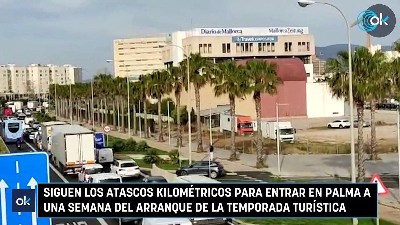 Siguen los atascos kilométricos para entrar en Palma a una semana del arranque de la temporada turística