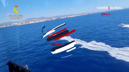 Aksiyon dolu anlar... İspanyol polisi, uyuşturucu taşıyan tekneyi böyle takip etti