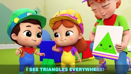 Building a Train: Shapes And Colors | Little Angel Kids Songs & Nursery Rhymes