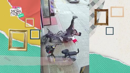 Padre salva a su bebé en una caída