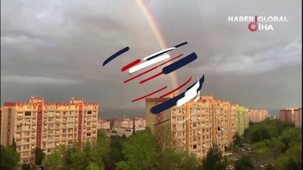 İstanbul semalarında gökkuşağı şöleni kamerada