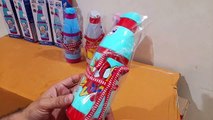 Unboxing and Review of SKI Polo Spiderman, Frozen, Avengers, Barbie Print Round Plastic Insulated Water Bottle 550 ml