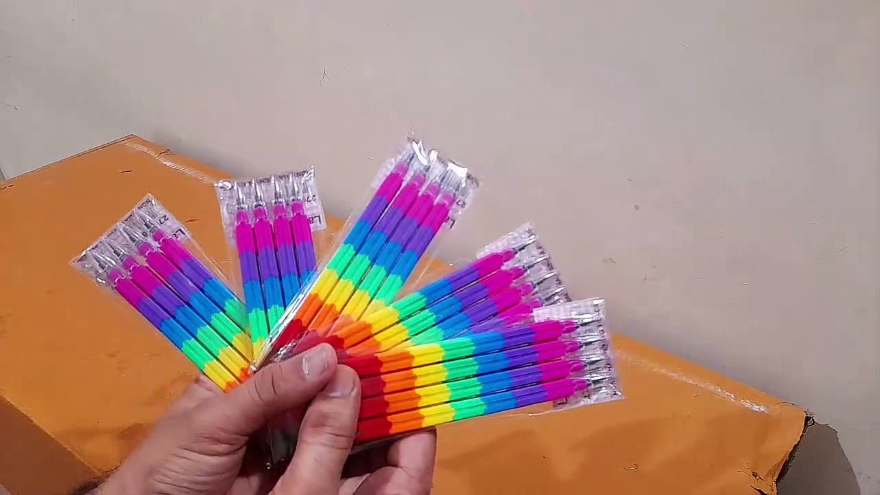 Unboxing and Review of Non Sharpening Stacking Pencil for Kids and Birthday Return Gifts Item