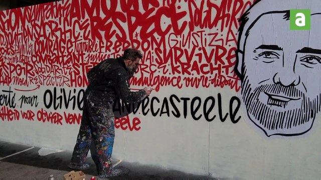 Denis Meyers a réalisé une fresque participative en soutien à Olivier Vandecasteele