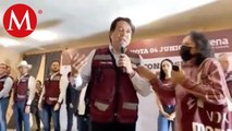 Simpatizante de Mejía increpa a Delgado y Guadiana durante mitin de Morena en Coahuila