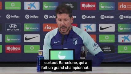 31e j. - Simeone : "Barcelone et le Real ont été meilleurs que nous dans les confrontations directes"