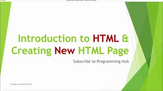 Creating & Running HTML Page | HTML | Programming Hub