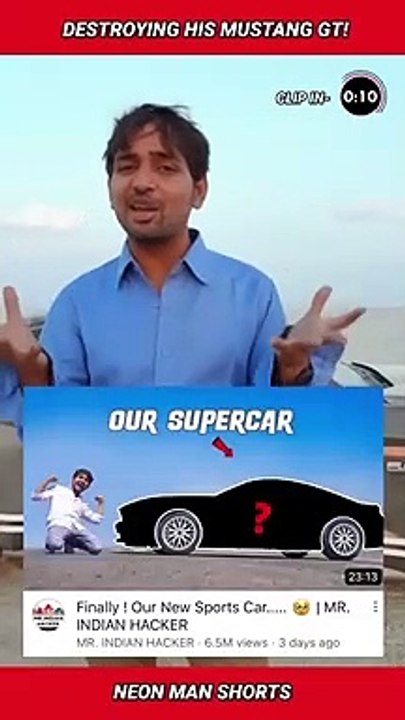 Mr Indian Hacker to DESTROY his Mustang GT! | Mr Indian Hacker Experiment Car News Facts #shorts