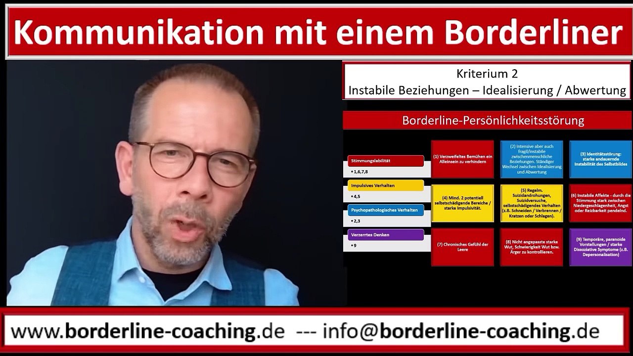 Kommunikation mit einem #Borderliner #Kriterium 2  #Instabile #Beziehungen Entwertung  #Idealisierung