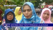 Aksi Emak-Emak di Sukabumi Turun ke Jalan, Tuntut Perbaikan Jalan Berlubang!