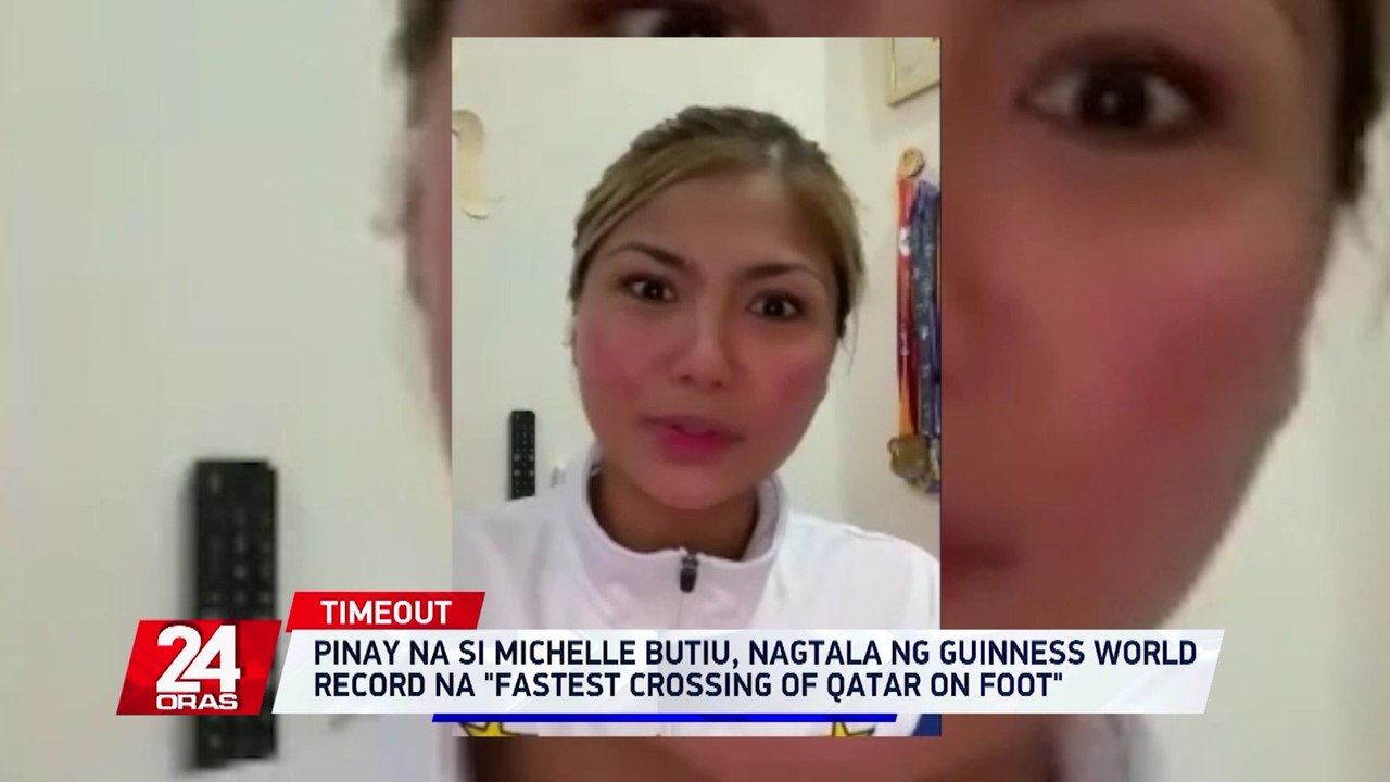 Pinay na si Michelle Butiu, nagtala ng Guinness World Record na "Fastest Crossing of Qatar on Foot"  | 24 Oras