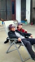 Blast Under the chair || funny exoression of old man