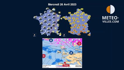 prévisions météo villes du mercredi 26 avril 2023 bis